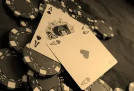 poker cards and chips two